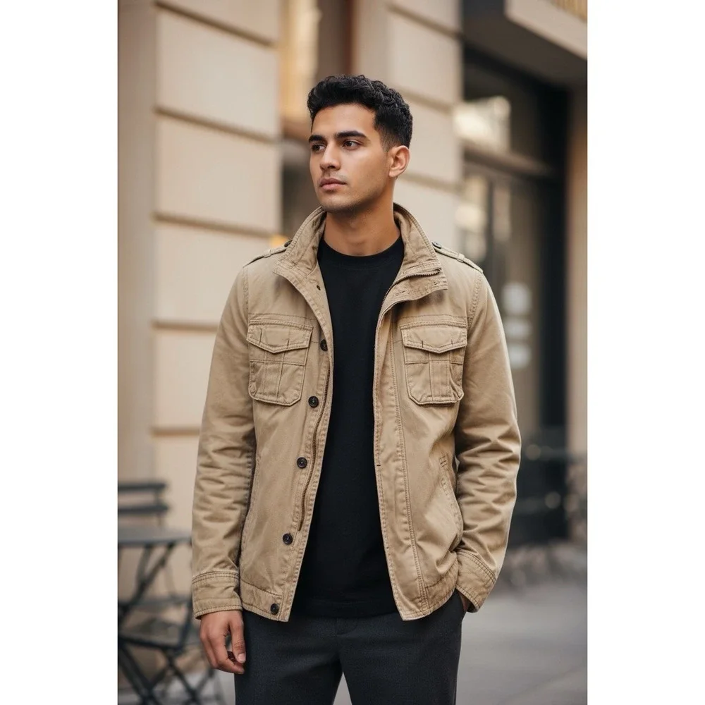 Y2K English Laundry Military CargoField Jacket‎ Gorpcore Barn Chore Coat Xl